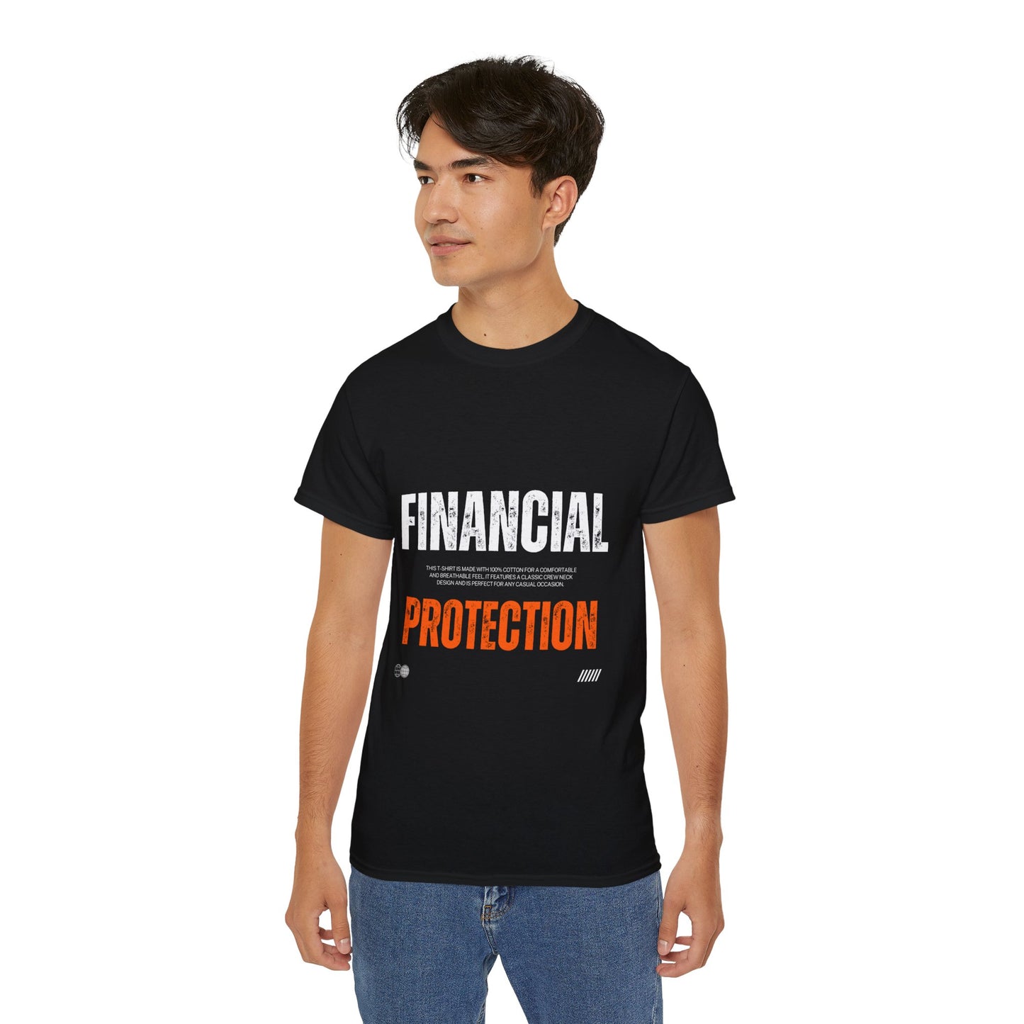 Financial Protection T-Shirt — Bold Text Graphic Tee for Insurance & Finance Professionals