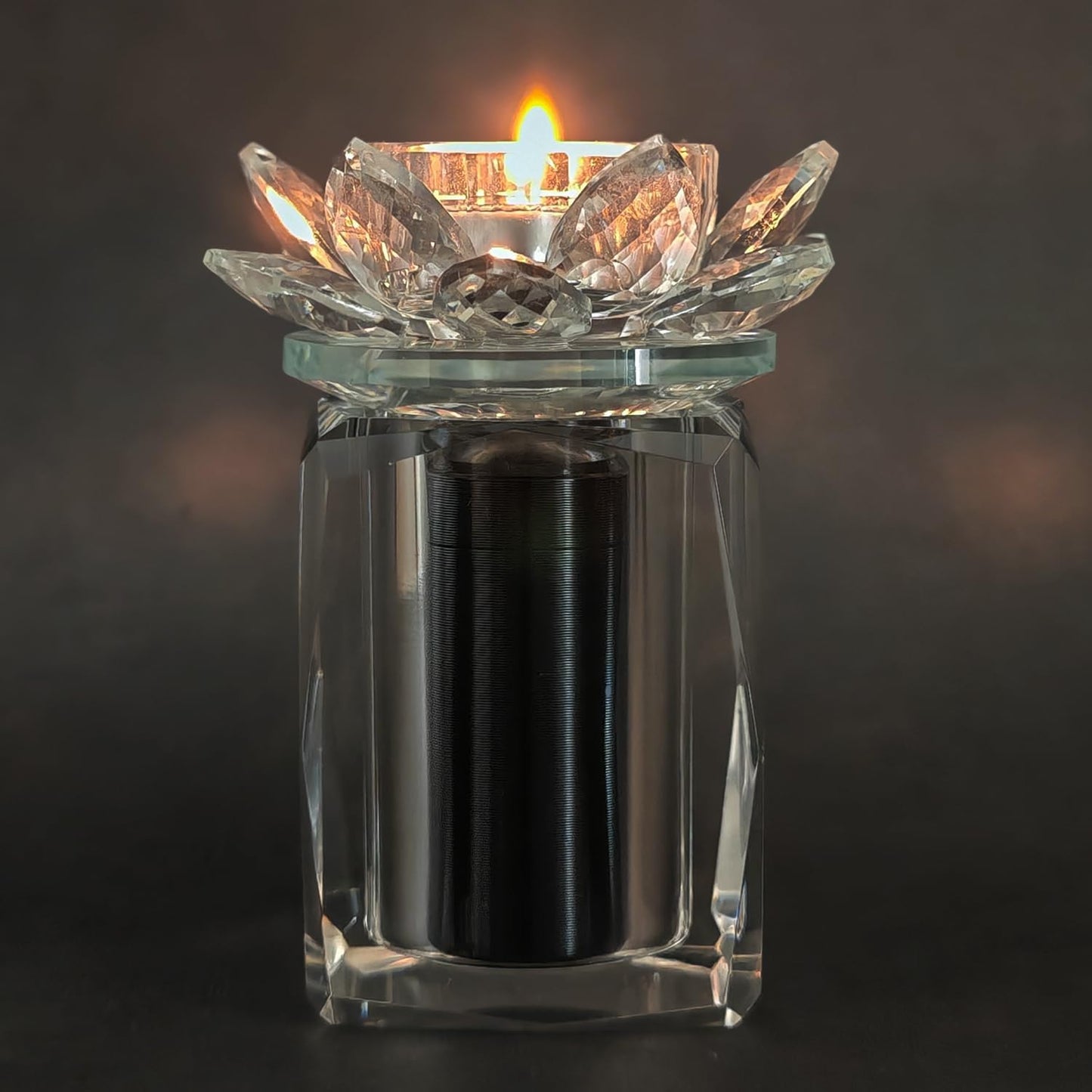 Keepsake urns for Human Ashes Crystal Small urns Cremation Keepsake Photo Urn with Candlestick Sharing Ashes Mini Memorial Urn for Human or Pet to Remember Your Loved One Lost