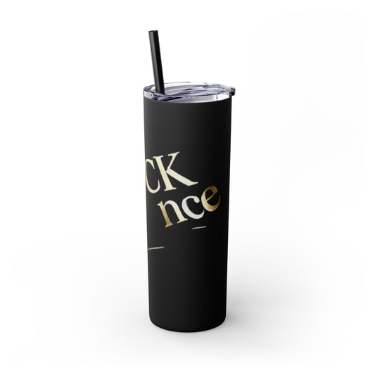 Personalized Black Skinny Tumbler with Straw - 20oz - Perfect for Coffee Lovers & On-the-Go Hydration