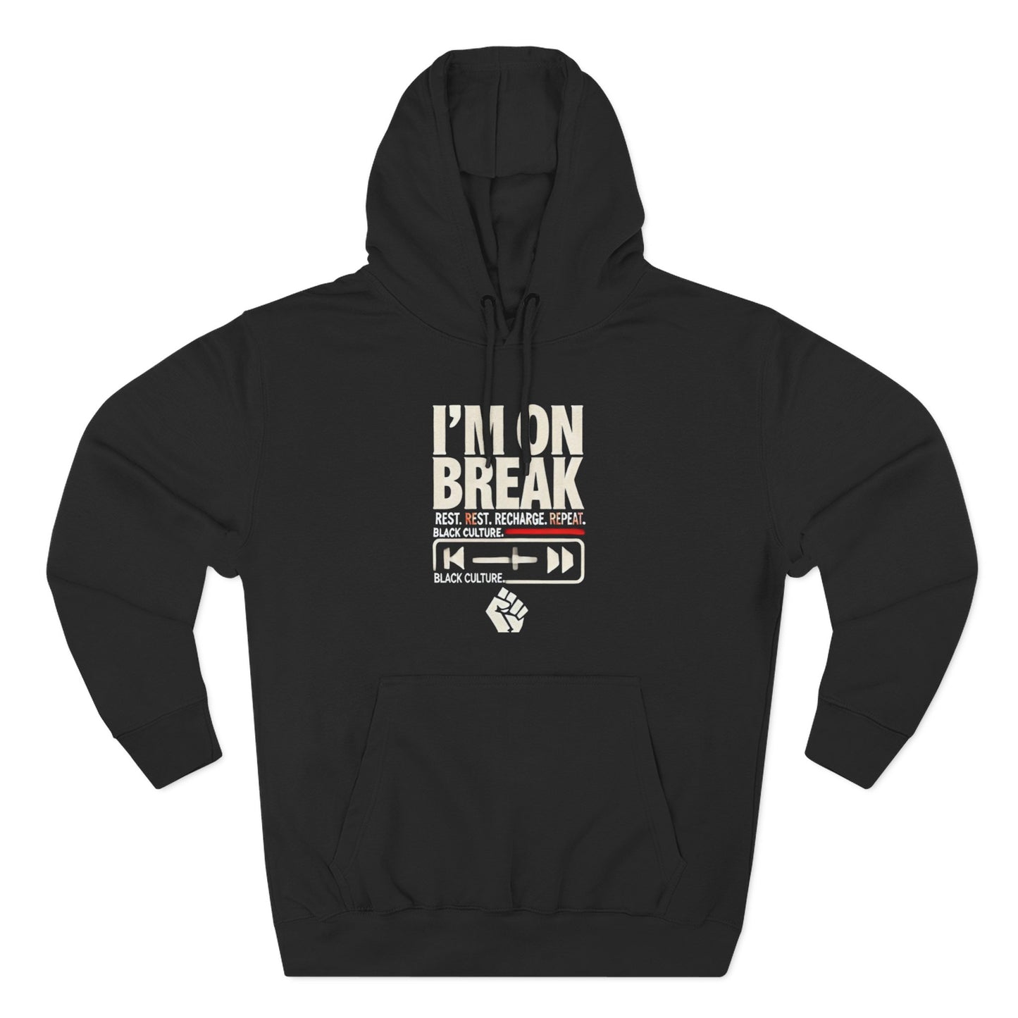 I'm On Break Fleece Hoodie - Relax, Recharge, Refresh - Cozy Sweatshirt for Self-Care Days