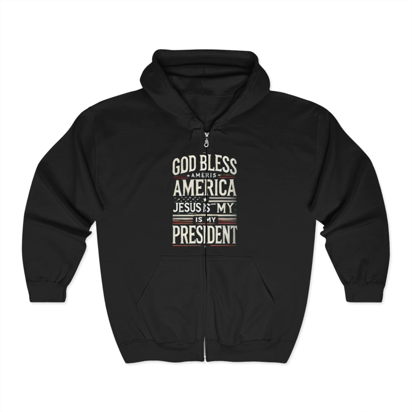 God Bless America Unisex Zip Hoodie - Faith & Patriotism