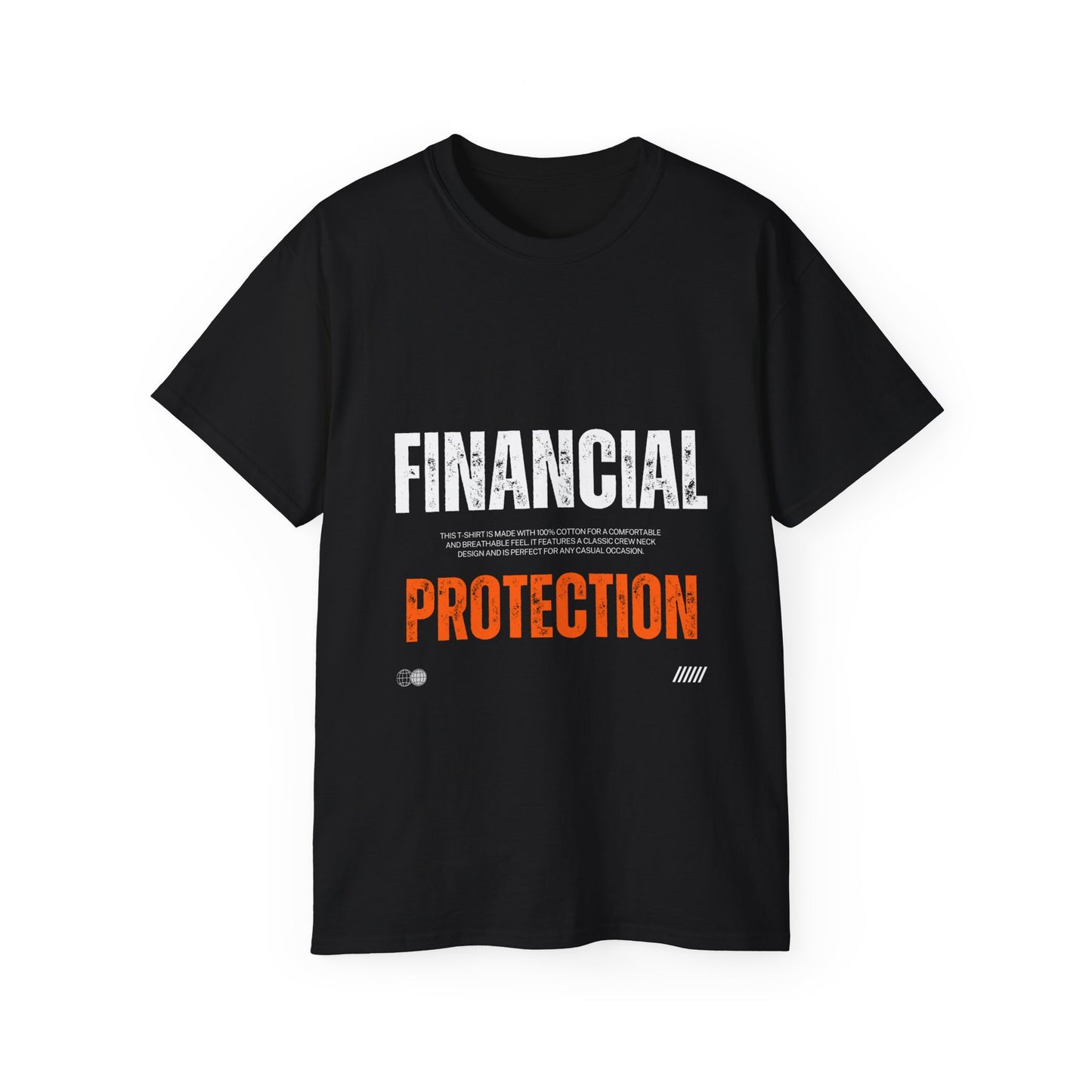 Financial Protection T-Shirt — Bold Text Graphic Tee for Insurance & Finance Professionals
