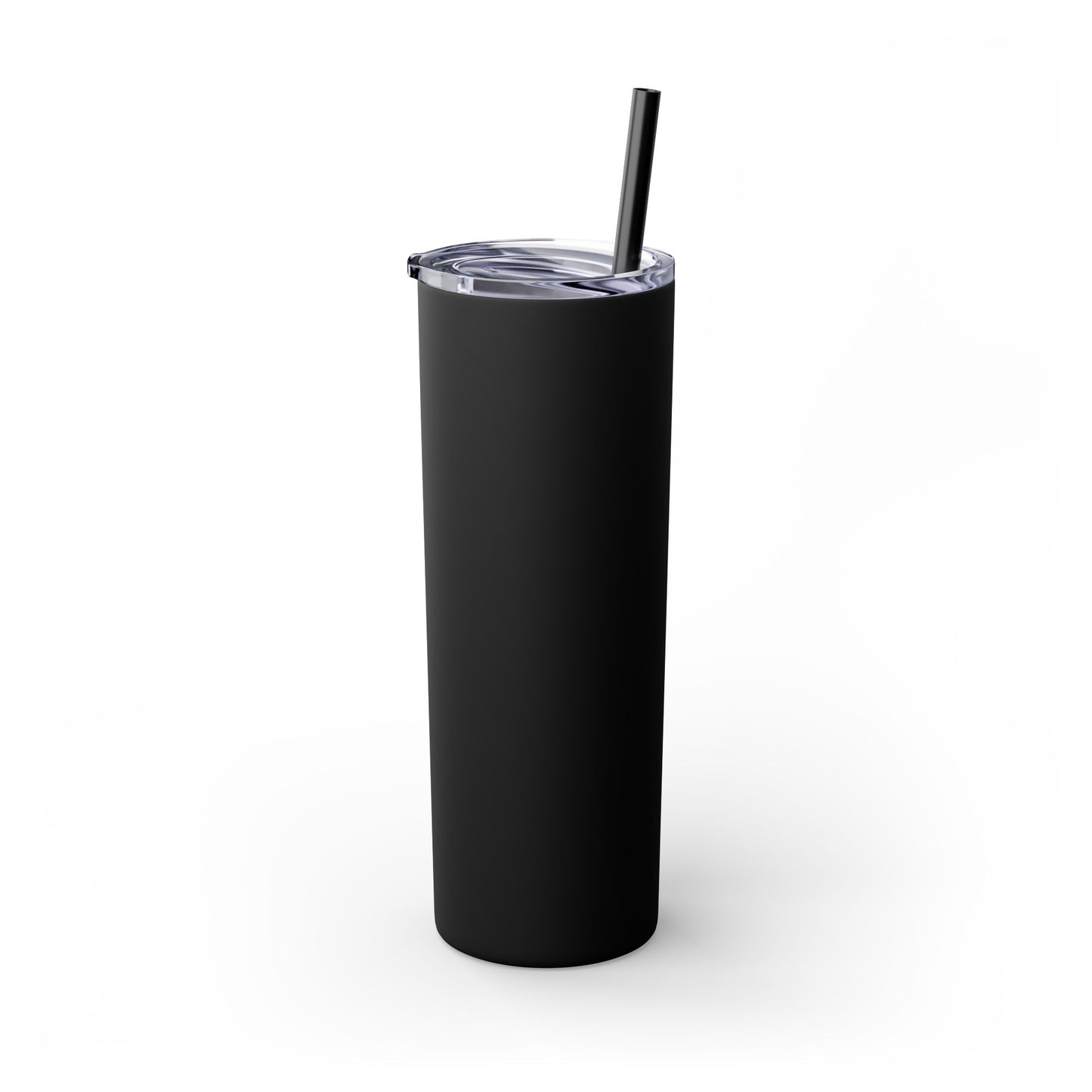 Personalized Black Skinny Tumbler with Straw - 20oz - Perfect for Coffee Lovers & On-the-Go Hydration