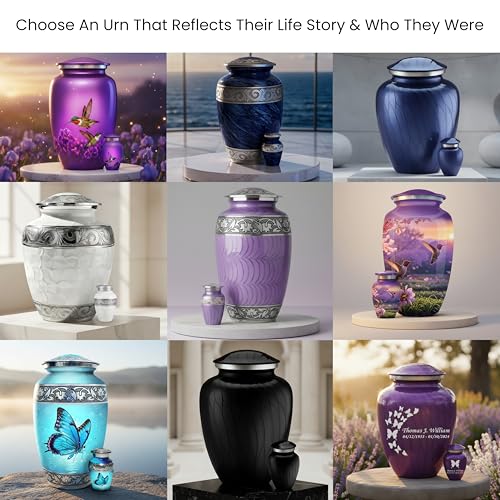 More Than an Urn – A Family Tribute Set of Custom 3D Crystal Photo Urn & Your Choice of Personalized Adult Cremation Urn For Human Ashes | Personalize The Set That Reflects Who They Truly Were -Medium