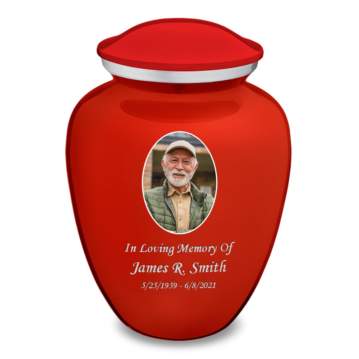 Geturns Embrace Adult Personalized Picture Cremation Urns for Human Ashes I Large Photo Black Funeral Urn for Men and Women I 200 lbs