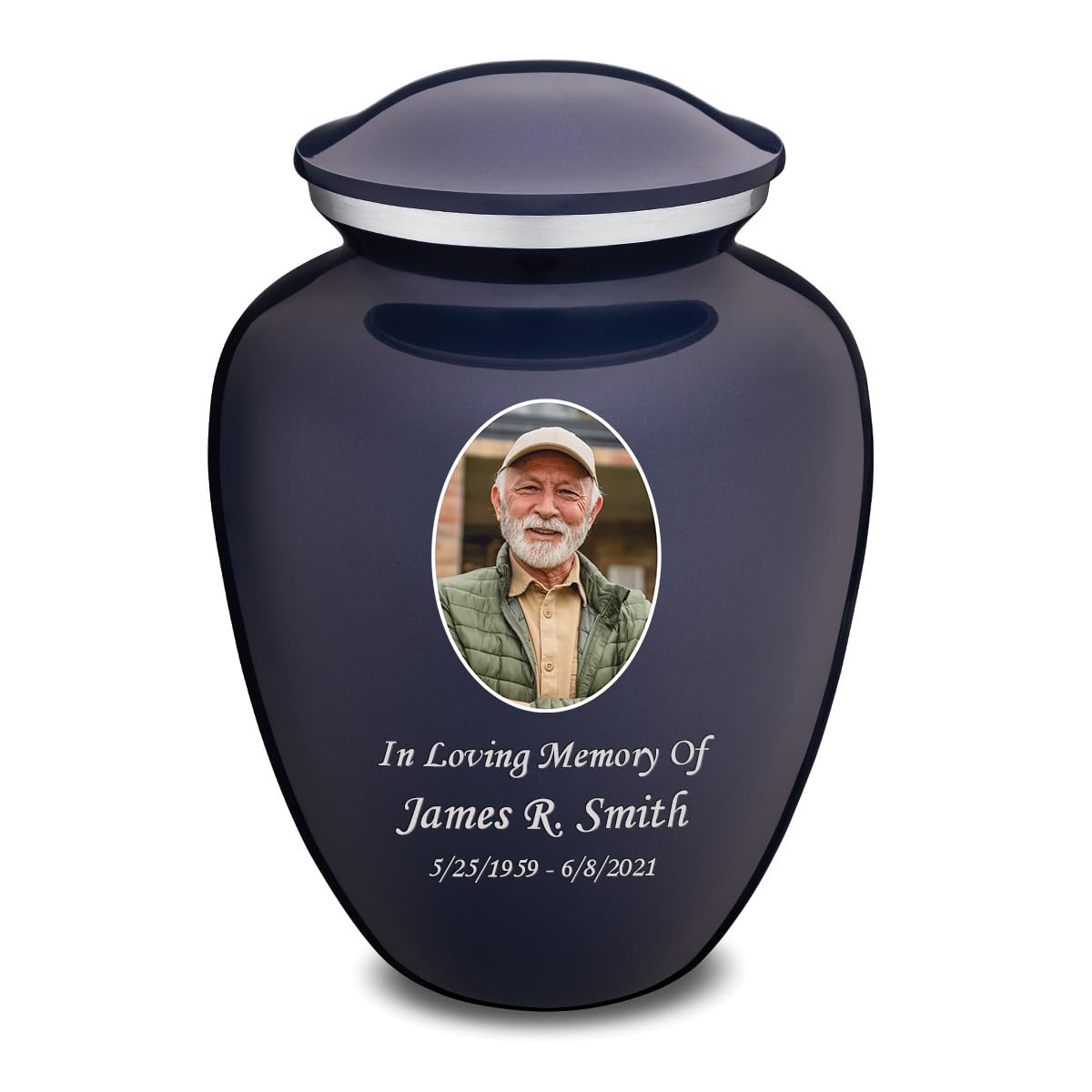 Geturns Embrace Adult Personalized Picture Cremation Urns for Human Ashes I Large Photo Black Funeral Urn for Men and Women I 200 lbs