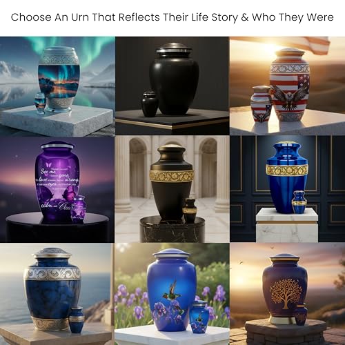 More Than an Urn – A Family Tribute Set of Custom 3D Crystal Photo Urn & Your Choice of Personalized Adult Cremation Urn For Human Ashes | Personalize The Set That Reflects Who They Truly Were -Medium