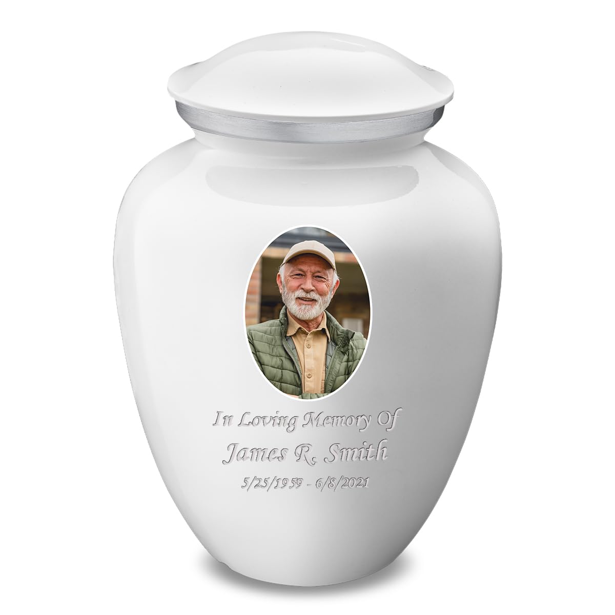 Geturns Embrace Adult Personalized Picture Cremation Urns for Human Ashes I Large Photo Black Funeral Urn for Men and Women I 200 lbs