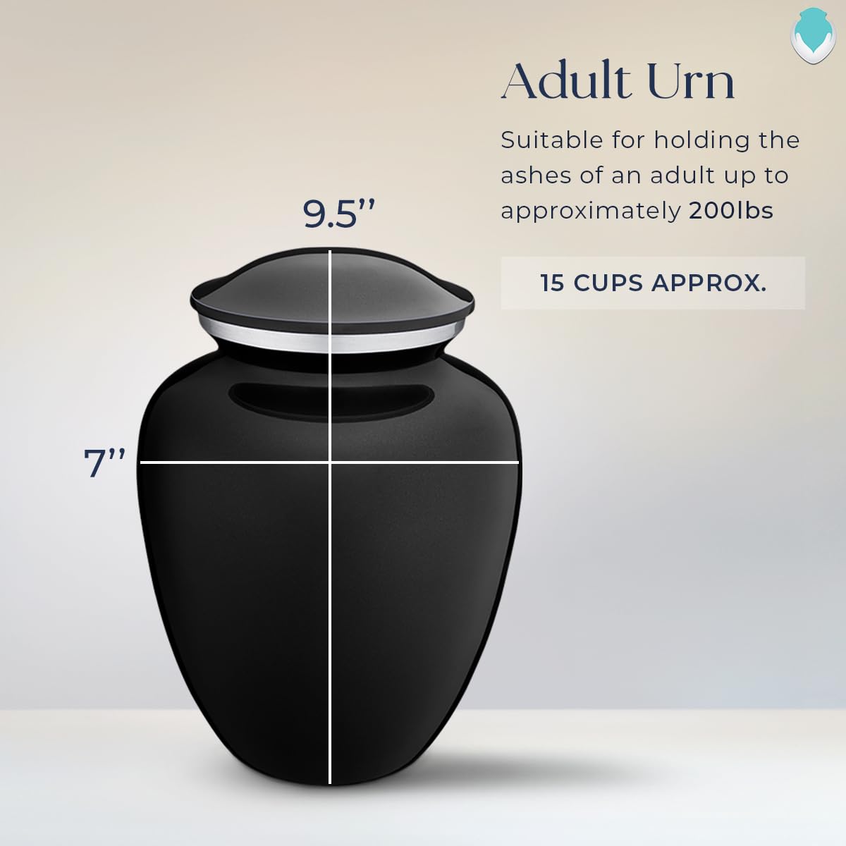 Geturns Embrace Adult Personalized Picture Cremation Urns for Human Ashes I Large Photo Black Funeral Urn for Men and Women I 200 lbs