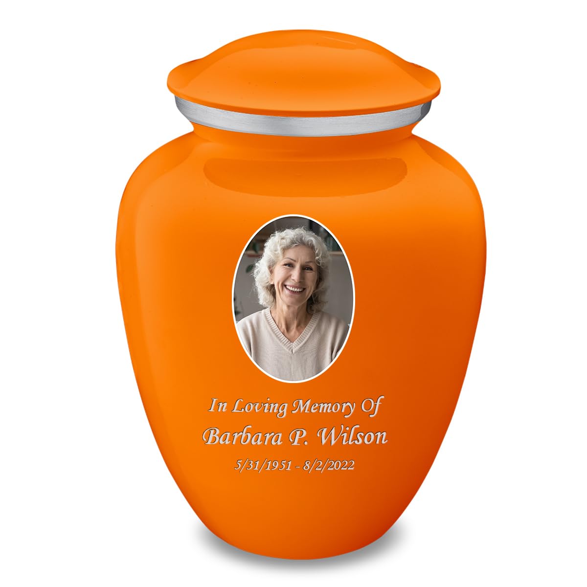 Geturns Embrace Adult Personalized Picture Cremation Urns for Human Ashes I Large Photo Black Funeral Urn for Men and Women I 200 lbs