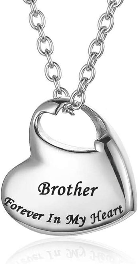 Cremation Urn Necklace for Ashes Urn Jewelry,Forever in My Heart Carved Stainless Steel Keepsake Waterproof Memorial Pendant for mom & dad with Filling Kit…
