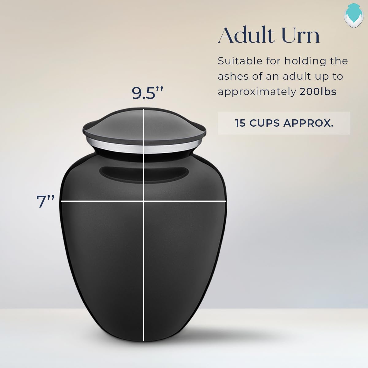 Geturns Embrace Adult Personalized Picture Cremation Urns for Human Ashes I Large Photo Black Funeral Urn for Men and Women I 200 lbs