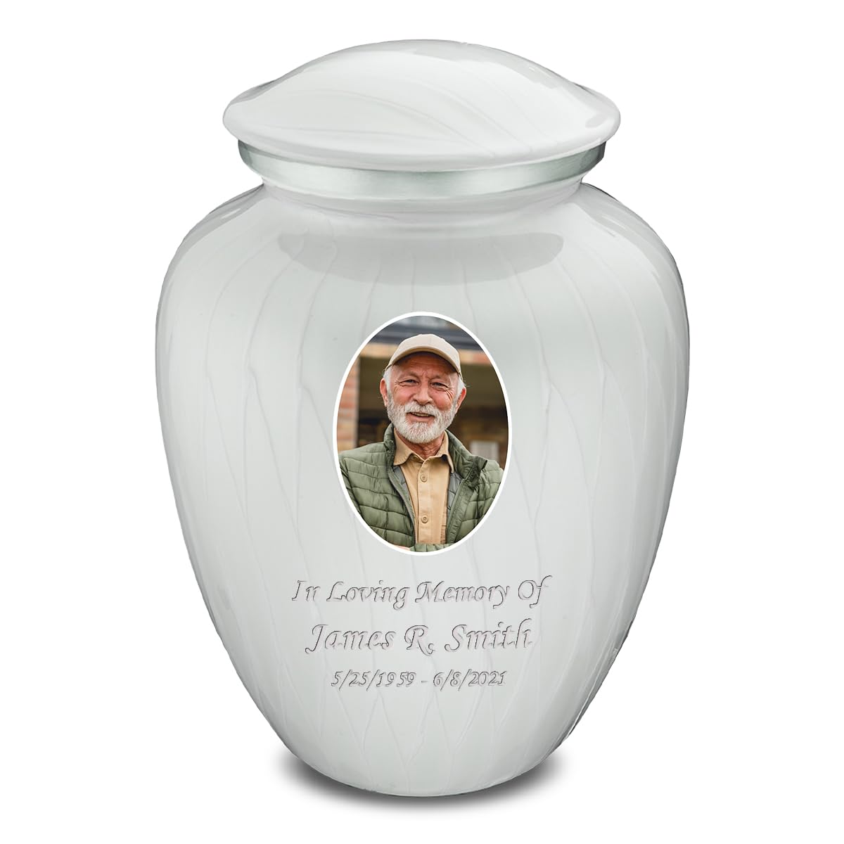 Geturns Embrace Adult Personalized Picture Cremation Urns for Human Ashes I Large Photo Black Funeral Urn for Men and Women I 200 lbs
