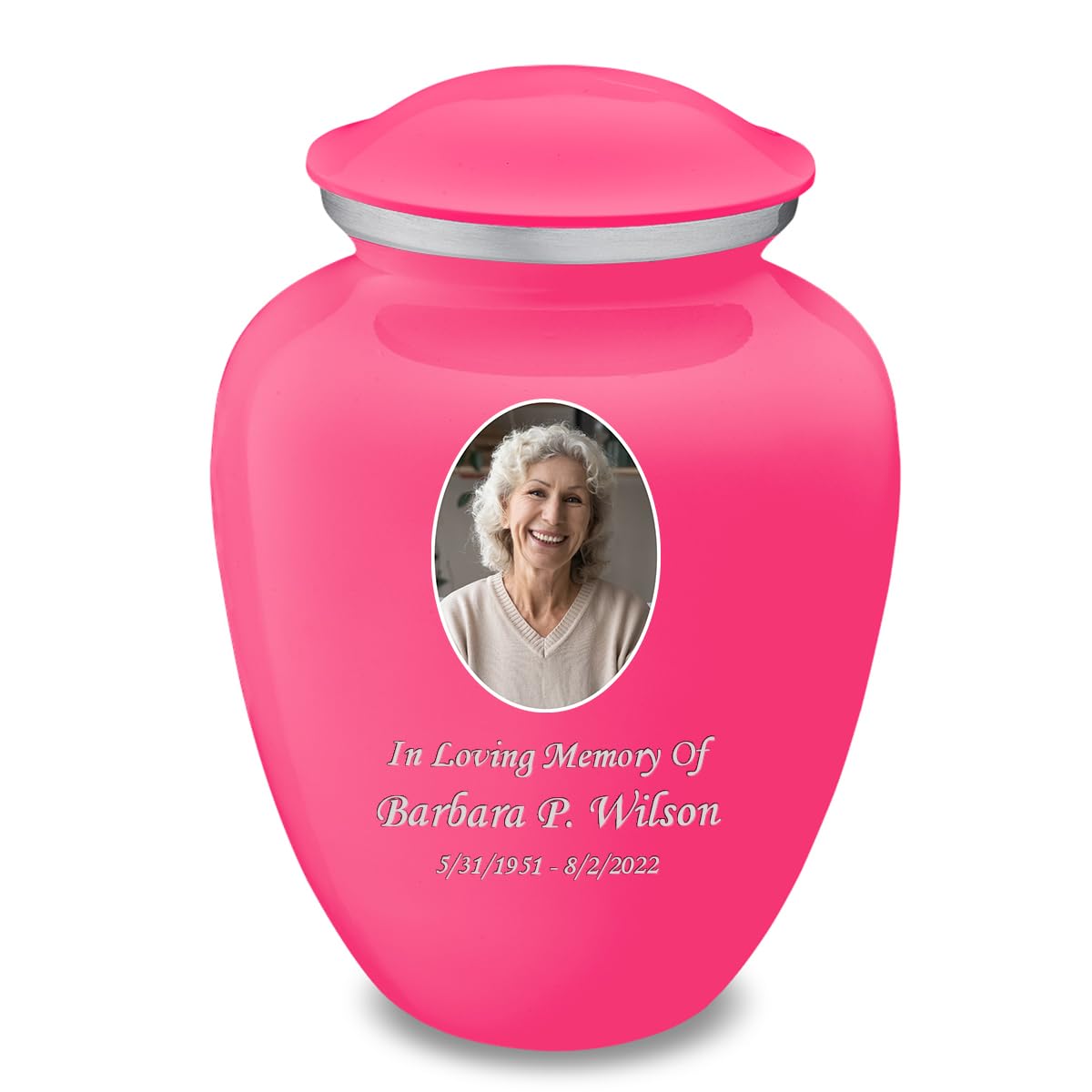 Geturns Embrace Adult Personalized Picture Cremation Urns for Human Ashes I Large Photo Black Funeral Urn for Men and Women I 200 lbs