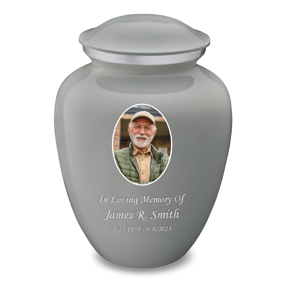 Geturns Embrace Adult Personalized Picture Cremation Urns for Human Ashes I Large Photo Black Funeral Urn for Men and Women I 200 lbs