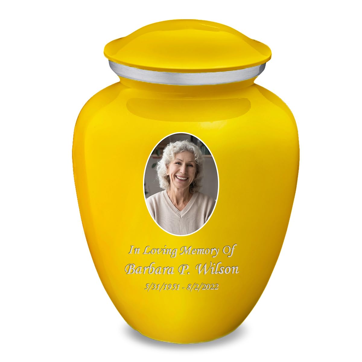 Geturns Embrace Adult Personalized Picture Cremation Urns for Human Ashes I Large Photo Black Funeral Urn for Men and Women I 200 lbs