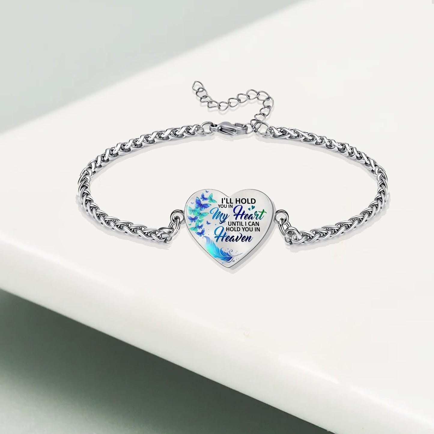 Cremation Jewelry Heart Urn Bracelet for Ashes for Women Memorial Pendant Human Ashes Keepsake Link Bracelet