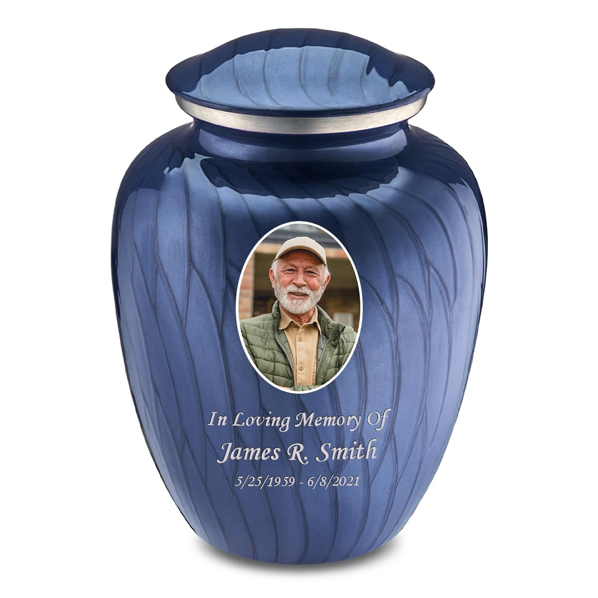Geturns Embrace Adult Personalized Picture Cremation Urns for Human Ashes I Large Photo Black Funeral Urn for Men and Women I 200 lbs