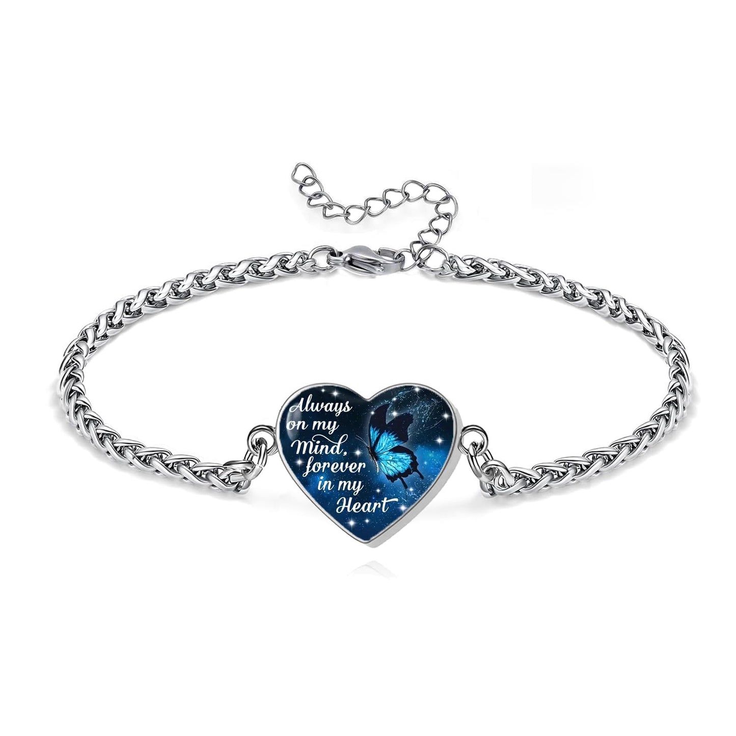 Cremation Jewelry Heart Urn Bracelet for Ashes for Women Memorial Pendant Human Ashes Keepsake Link Bracelet