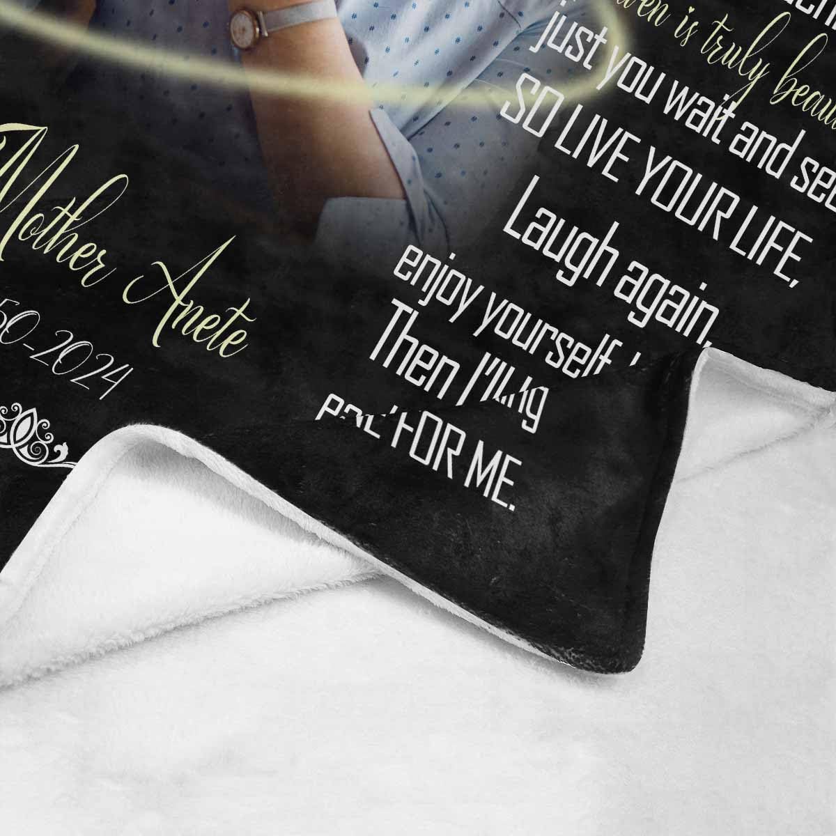 Custom Memorial Blanket with Photos for Loss of Loved One, Loving Memory Personalized Sympathy Blanket for Loss of Dad Mom Husband Wife Friend in Memory of Loved One Gifts, Made in USA