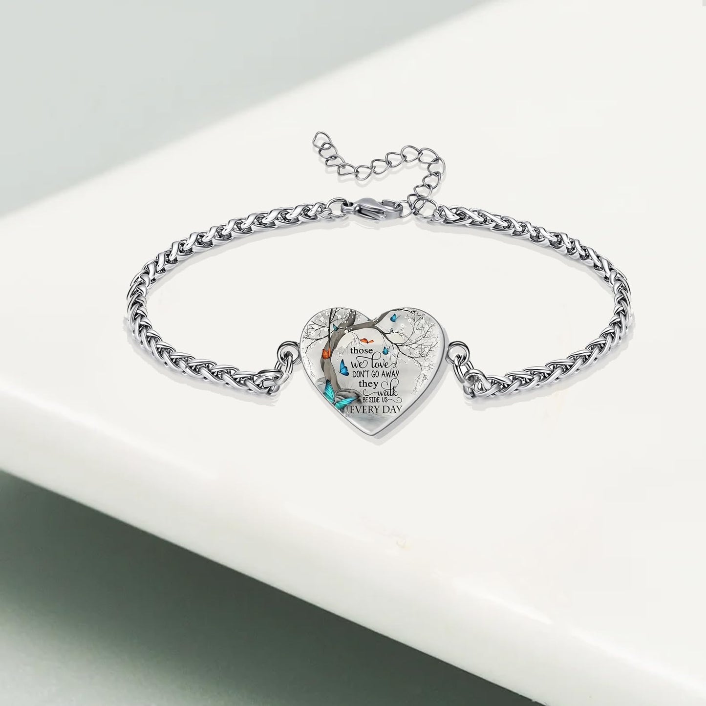 Cremation Jewelry Heart Urn Bracelet for Ashes for Women Memorial Pendant Human Ashes Keepsake Link Bracelet