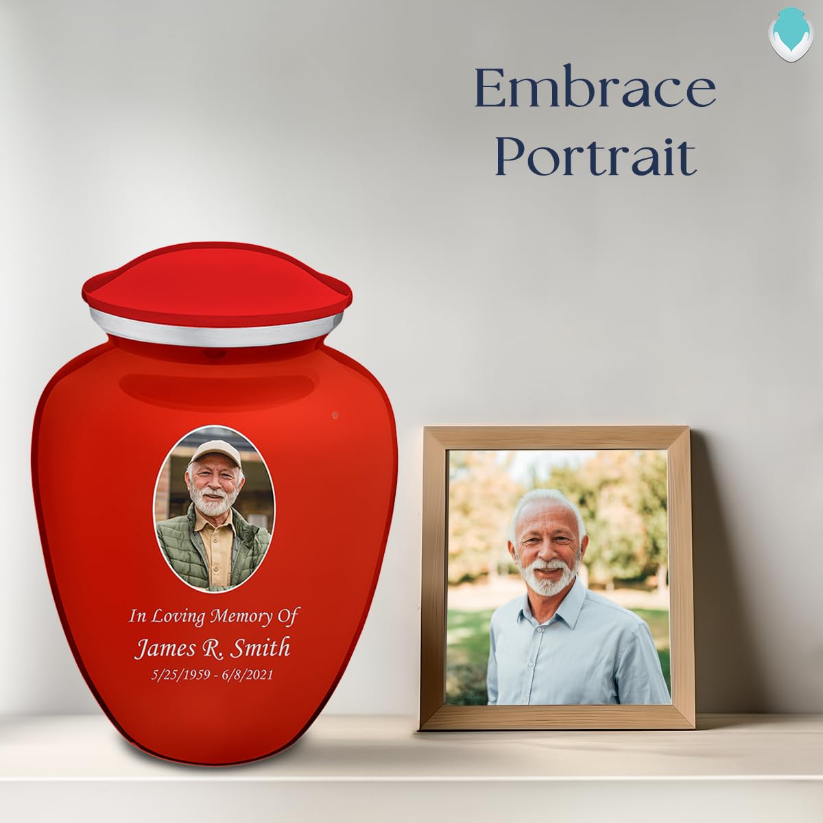 Geturns Embrace Adult Personalized Picture Cremation Urns for Human Ashes I Large Photo Black Funeral Urn for Men and Women I 200 lbs