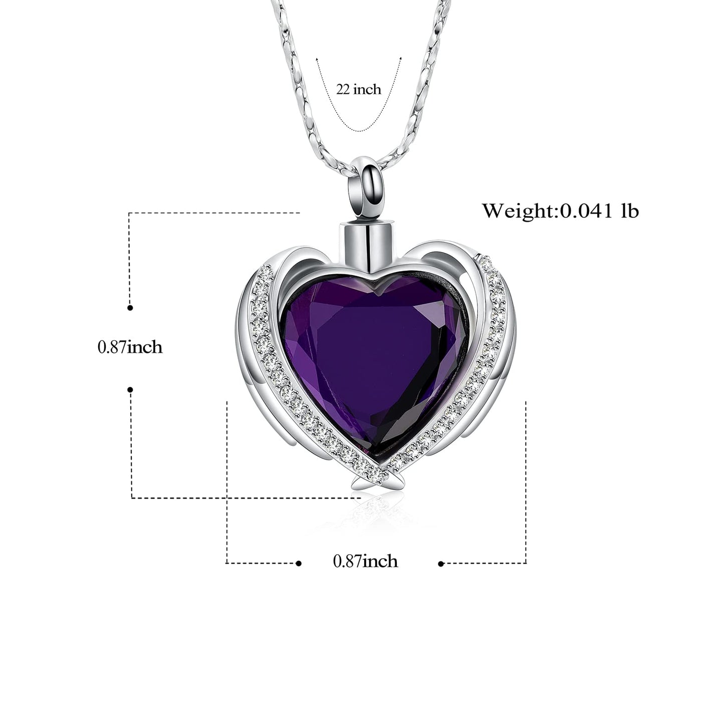 Imrsanl Cremation Jewelry for Ashes Pendant - Crystal Heart Urn Necklace with Mini Keepsake Urn Memorial Ash Jewelry