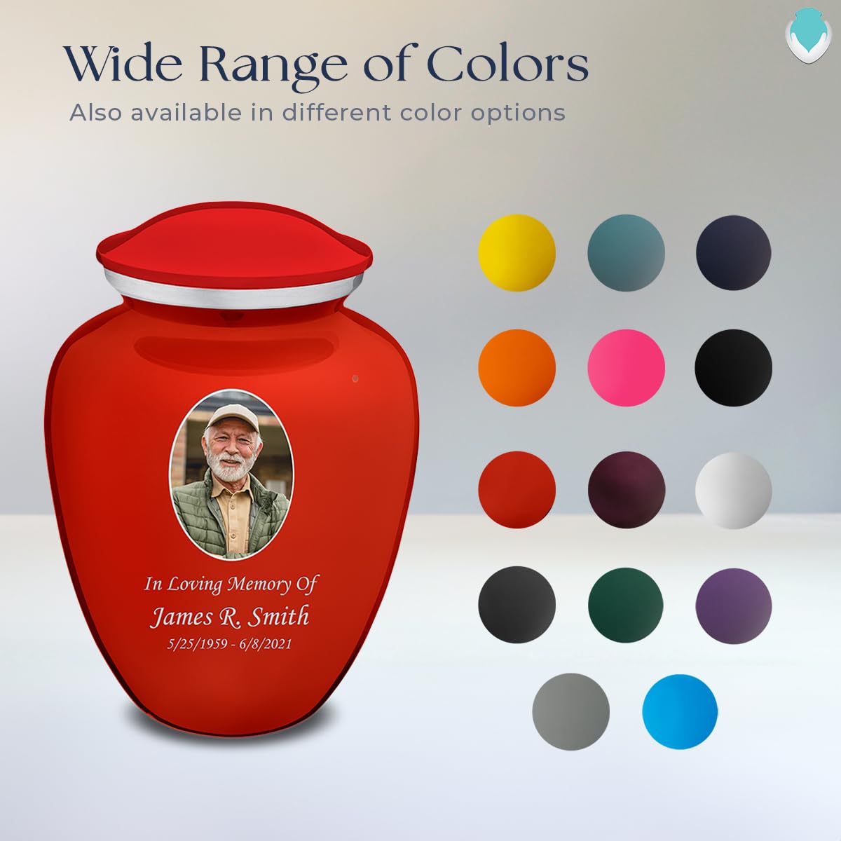 Geturns Embrace Adult Personalized Picture Cremation Urns for Human Ashes I Large Photo Black Funeral Urn for Men and Women I 200 lbs