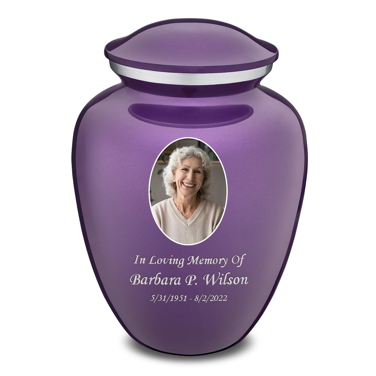 Geturns Embrace Adult Personalized Picture Cremation Urns for Human Ashes I Large Photo Black Funeral Urn for Men and Women I 200 lbs