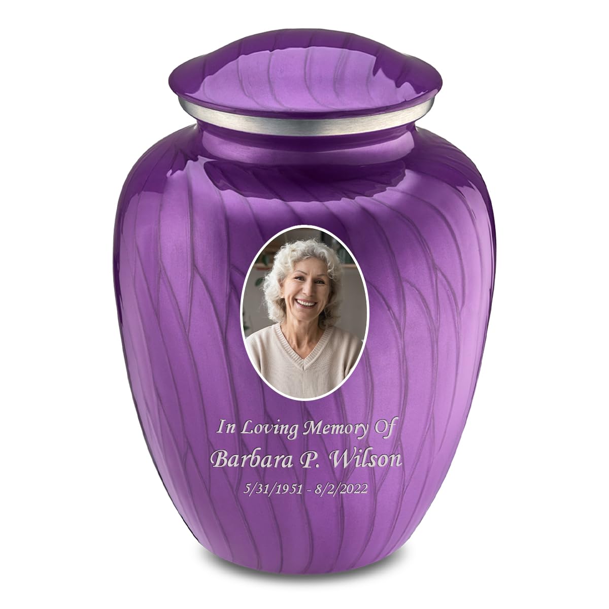 Geturns Embrace Adult Personalized Picture Cremation Urns for Human Ashes I Large Photo Black Funeral Urn for Men and Women I 200 lbs