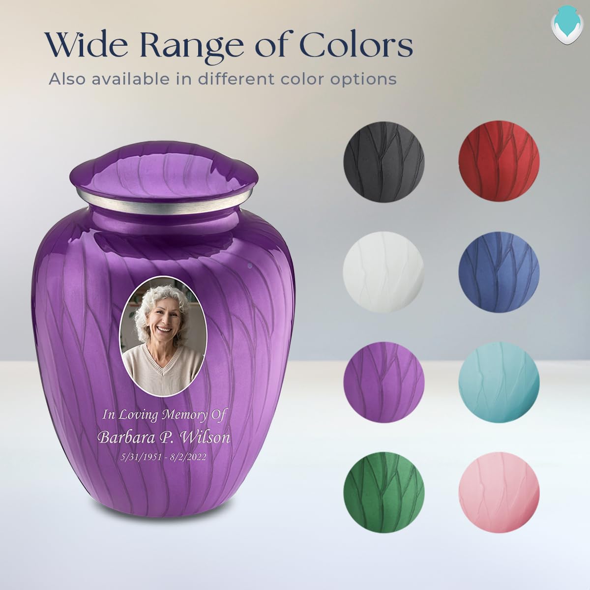 Geturns Embrace Adult Personalized Picture Cremation Urns for Human Ashes I Large Photo Black Funeral Urn for Men and Women I 200 lbs