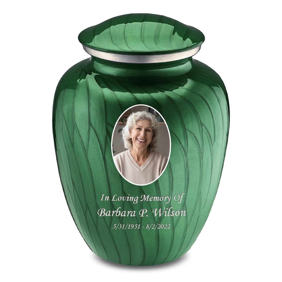 Geturns Embrace Adult Personalized Picture Cremation Urns for Human Ashes I Large Photo Black Funeral Urn for Men and Women I 200 lbs