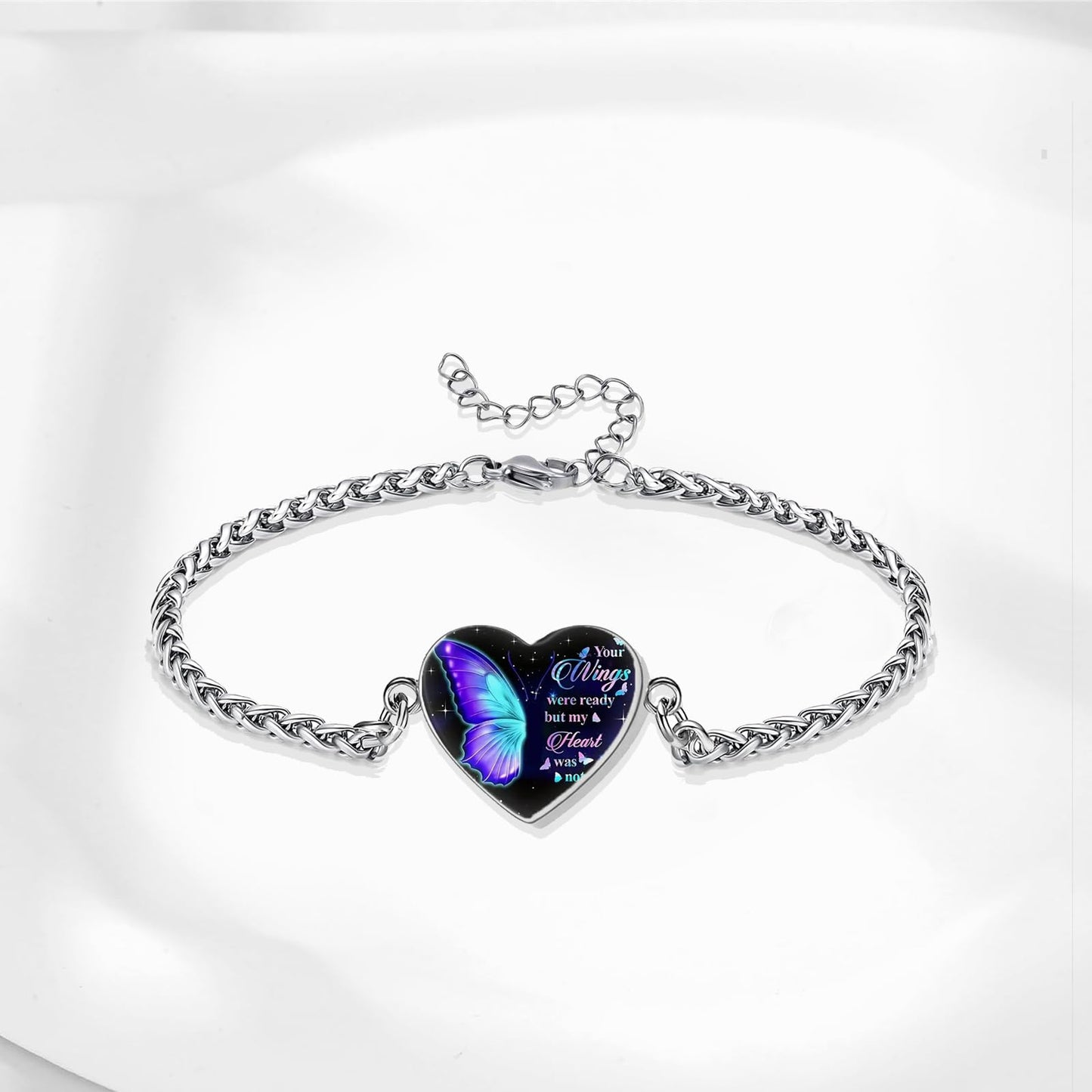 Cremation Jewelry Heart Urn Bracelet for Ashes for Women Memorial Pendant Human Ashes Keepsake Link Bracelet