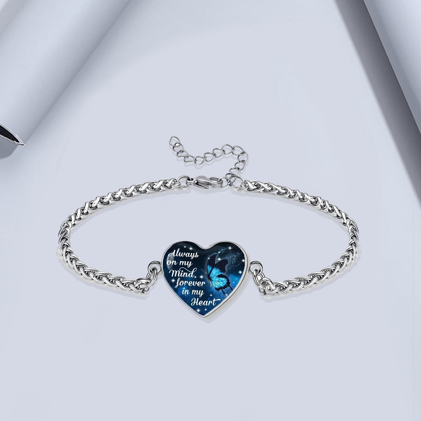 Cremation Jewelry Heart Urn Bracelet for Ashes for Women Memorial Pendant Human Ashes Keepsake Link Bracelet