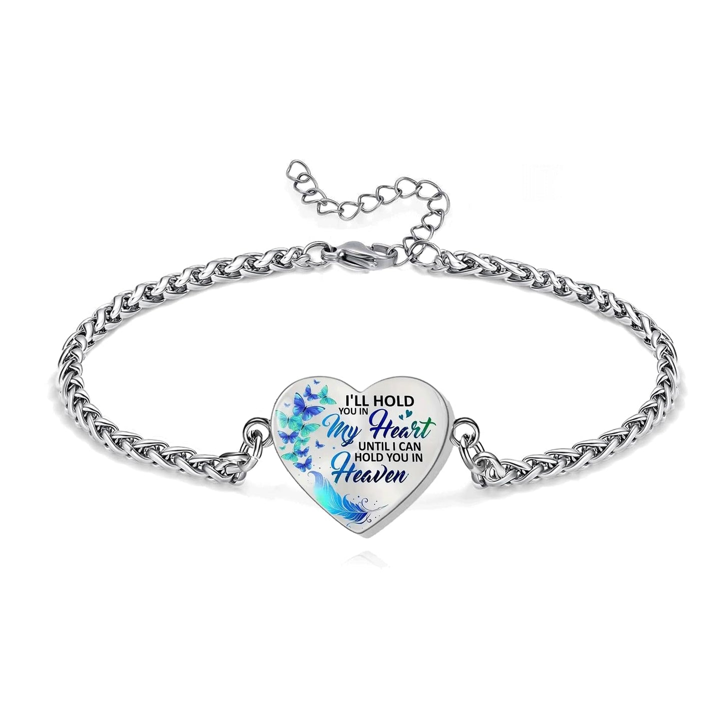 Cremation Jewelry Heart Urn Bracelet for Ashes for Women Memorial Pendant Human Ashes Keepsake Link Bracelet
