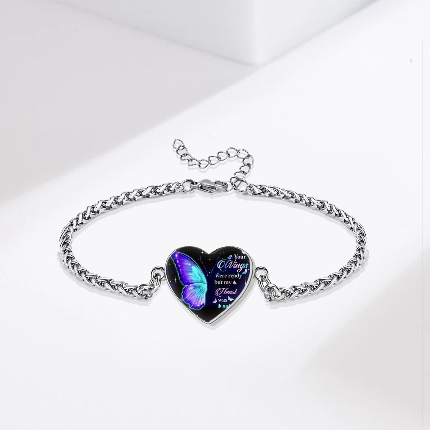Cremation Jewelry Heart Urn Bracelet for Ashes for Women Memorial Pendant Human Ashes Keepsake Link Bracelet
