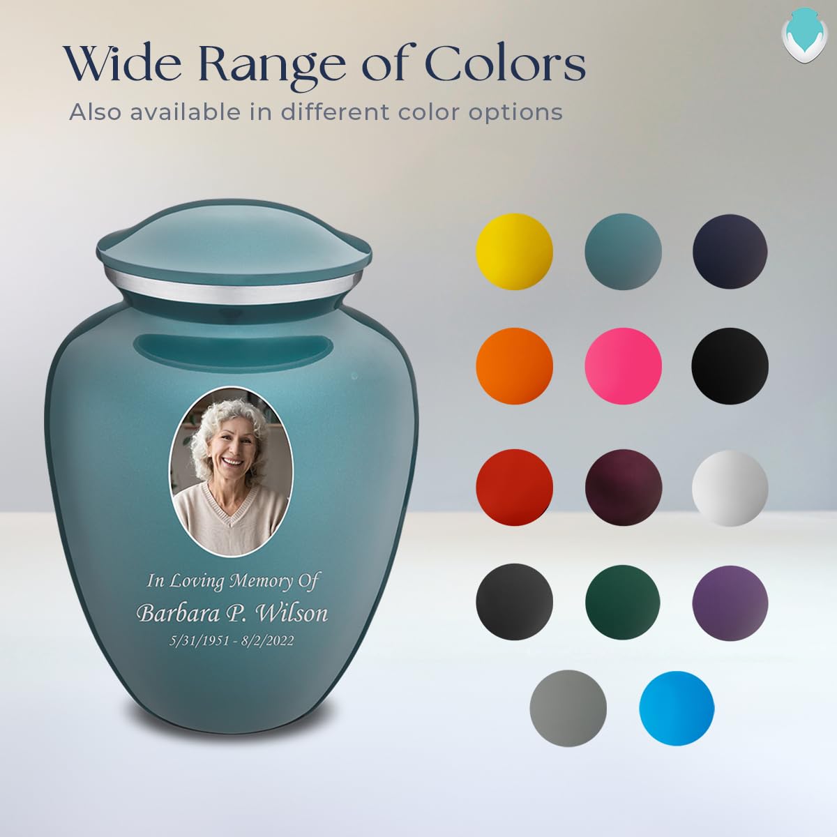 Geturns Embrace Adult Personalized Picture Cremation Urns for Human Ashes I Large Photo Black Funeral Urn for Men and Women I 200 lbs