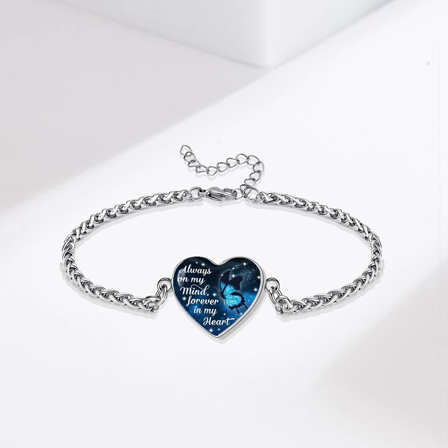 Cremation Jewelry Heart Urn Bracelet for Ashes for Women Memorial Pendant Human Ashes Keepsake Link Bracelet