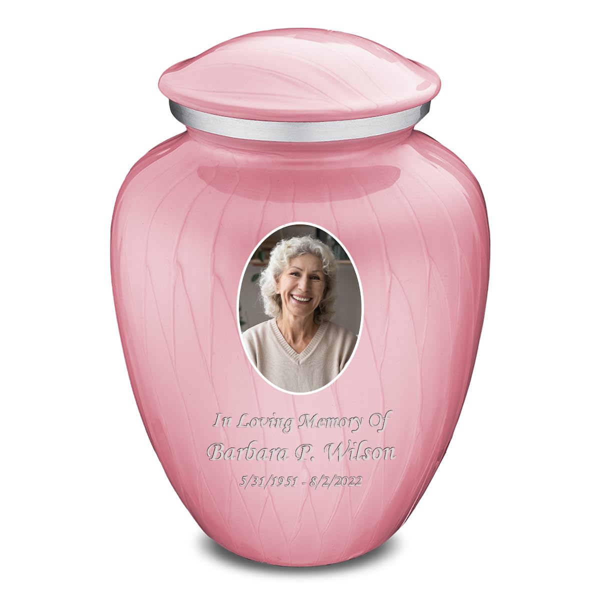 Geturns Embrace Adult Personalized Picture Cremation Urns for Human Ashes I Large Photo Black Funeral Urn for Men and Women I 200 lbs