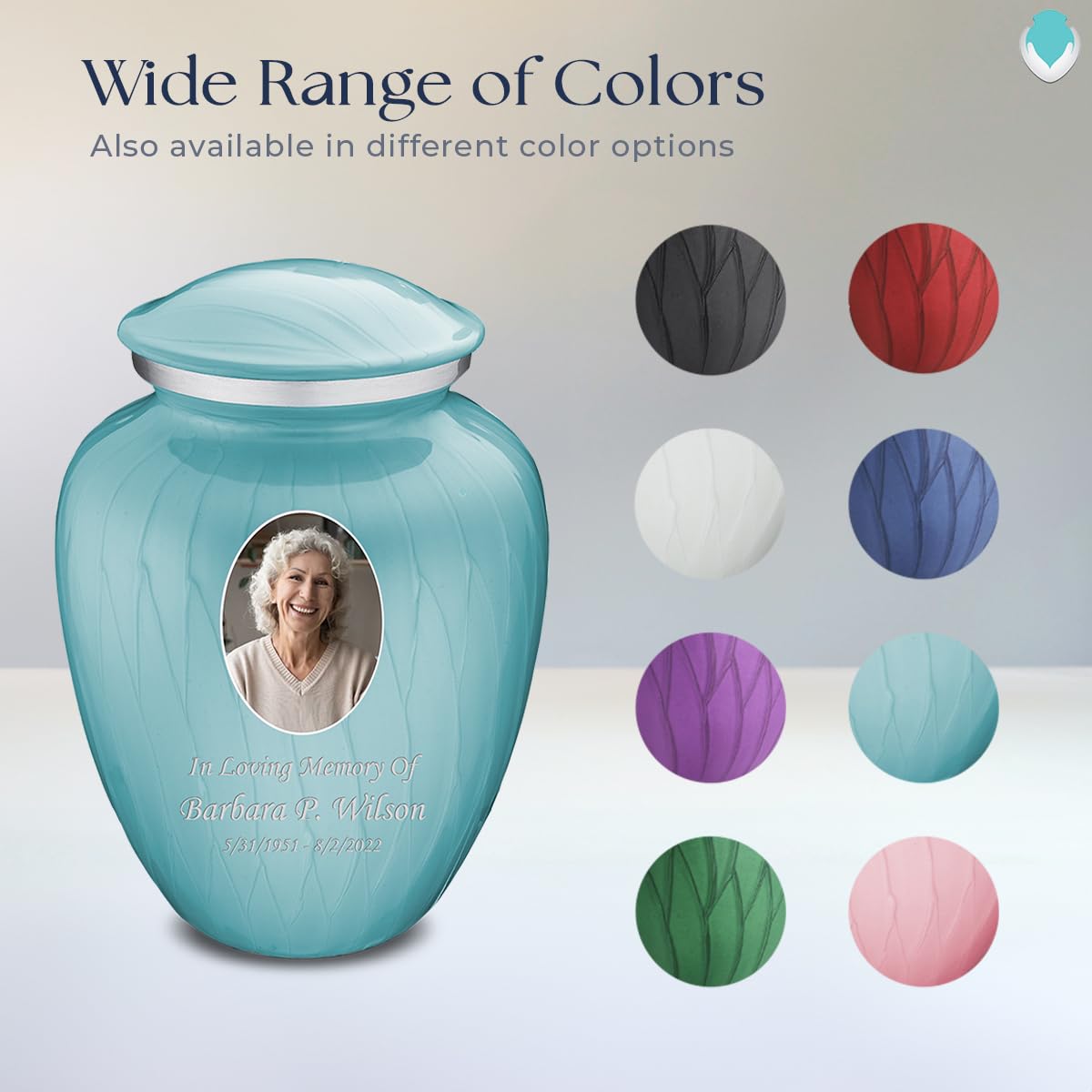 Geturns Embrace Adult Personalized Picture Cremation Urns for Human Ashes I Large Photo Black Funeral Urn for Men and Women I 200 lbs