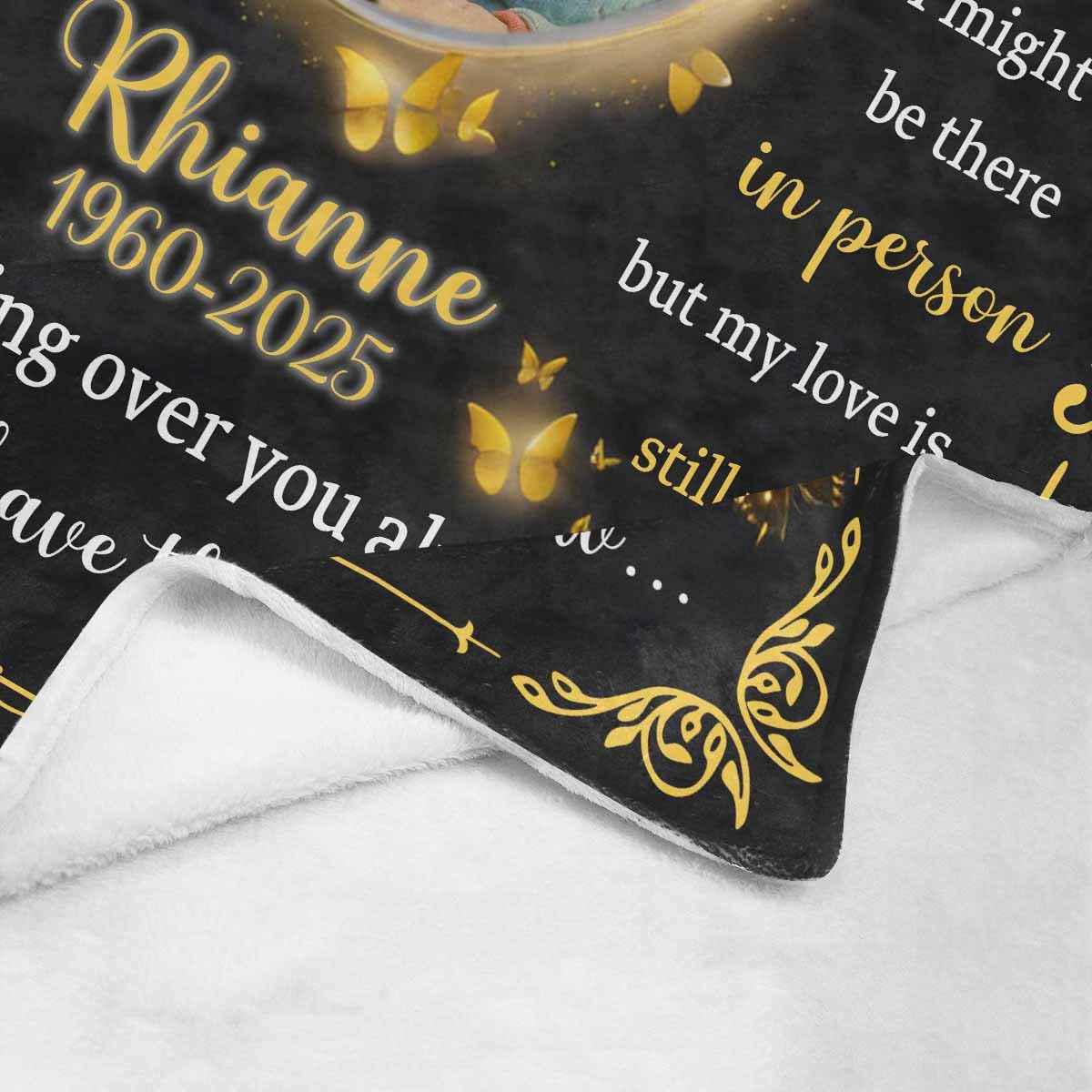 Custom Memorial Blanket with Photos for Loss of Loved One, Loving Memory Personalized Sympathy Blanket for Loss of Dad Mom Husband Wife Friend in Memory of Loved One Gifts, Made in USA
