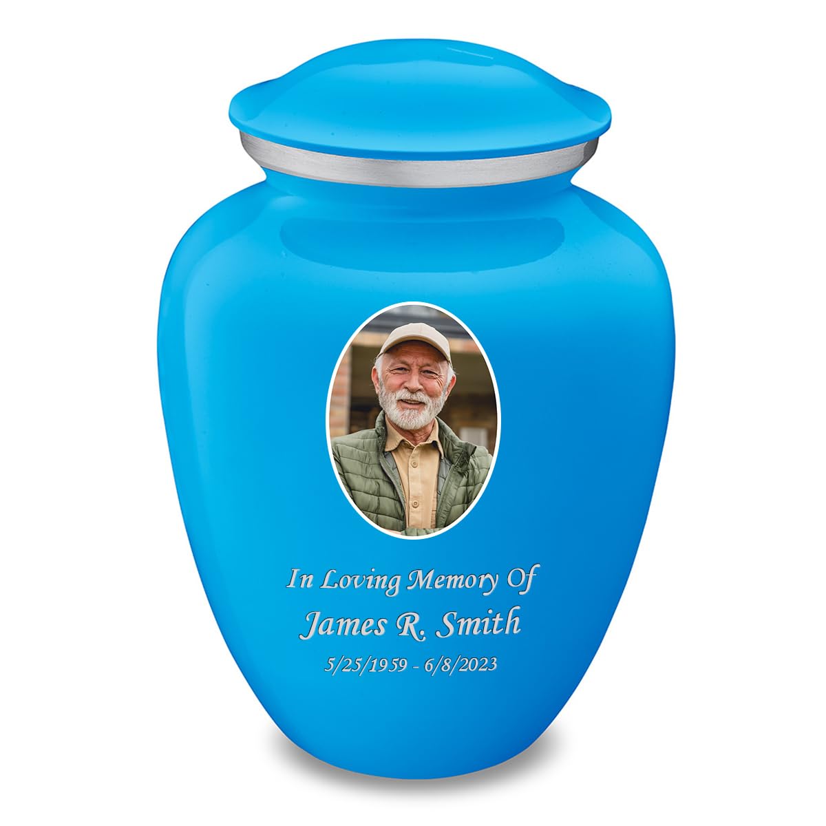 Geturns Embrace Adult Personalized Picture Cremation Urns for Human Ashes I Large Photo Black Funeral Urn for Men and Women I 200 lbs