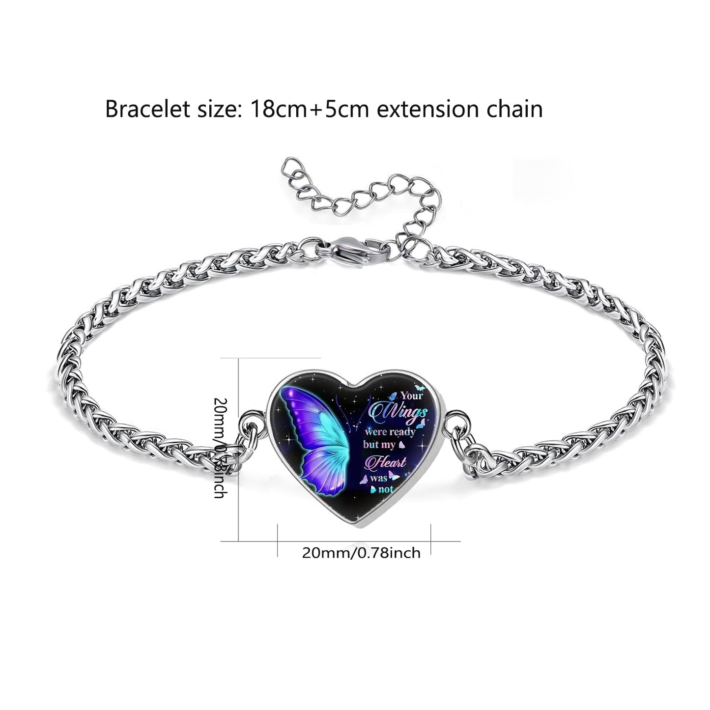 Cremation Jewelry Heart Urn Bracelet for Ashes for Women Memorial Pendant Human Ashes Keepsake Link Bracelet