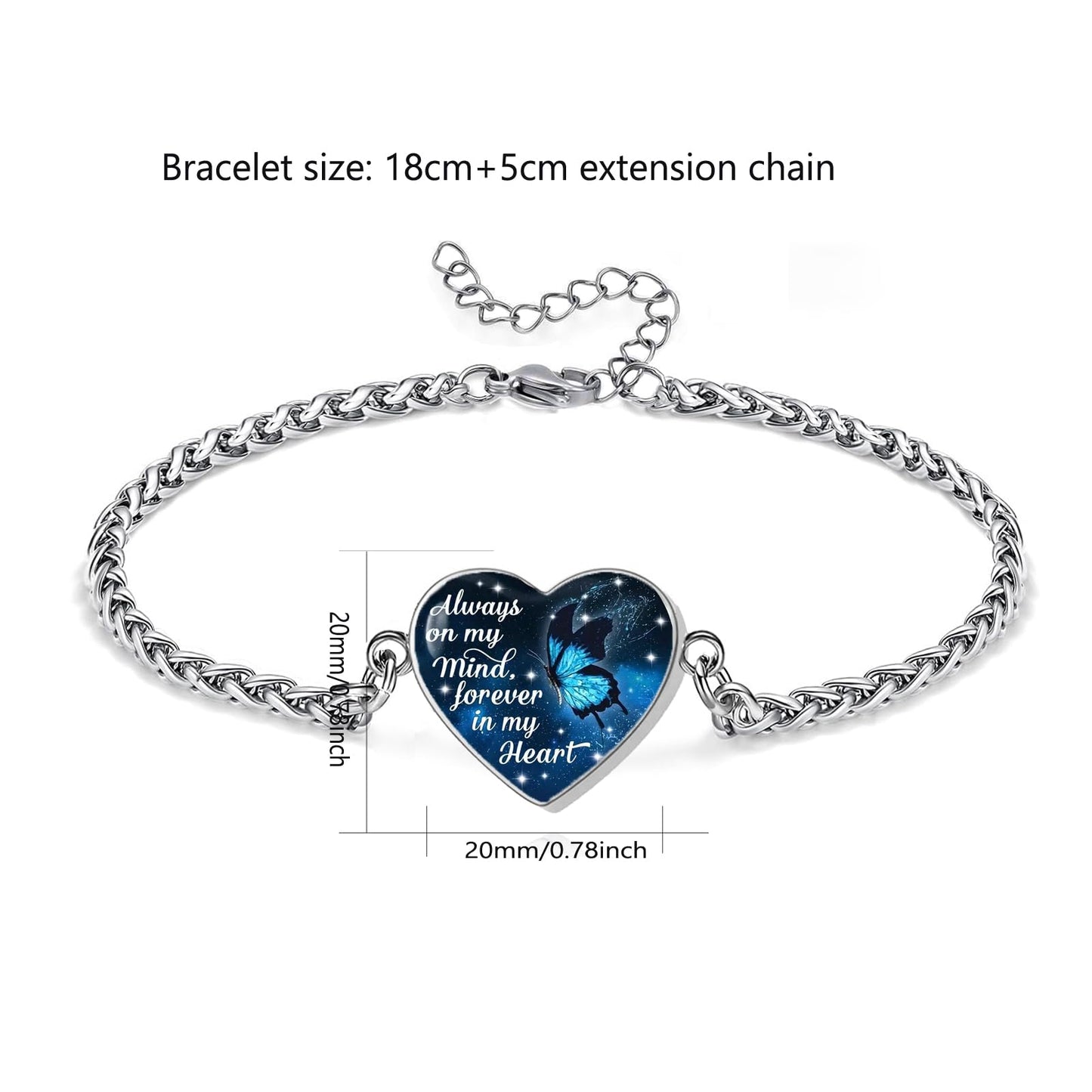 Cremation Jewelry Heart Urn Bracelet for Ashes for Women Memorial Pendant Human Ashes Keepsake Link Bracelet