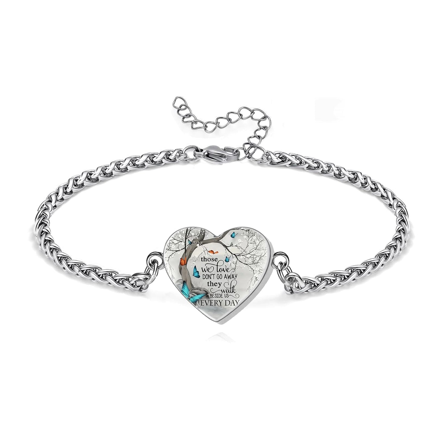 Cremation Jewelry Heart Urn Bracelet for Ashes for Women Memorial Pendant Human Ashes Keepsake Link Bracelet