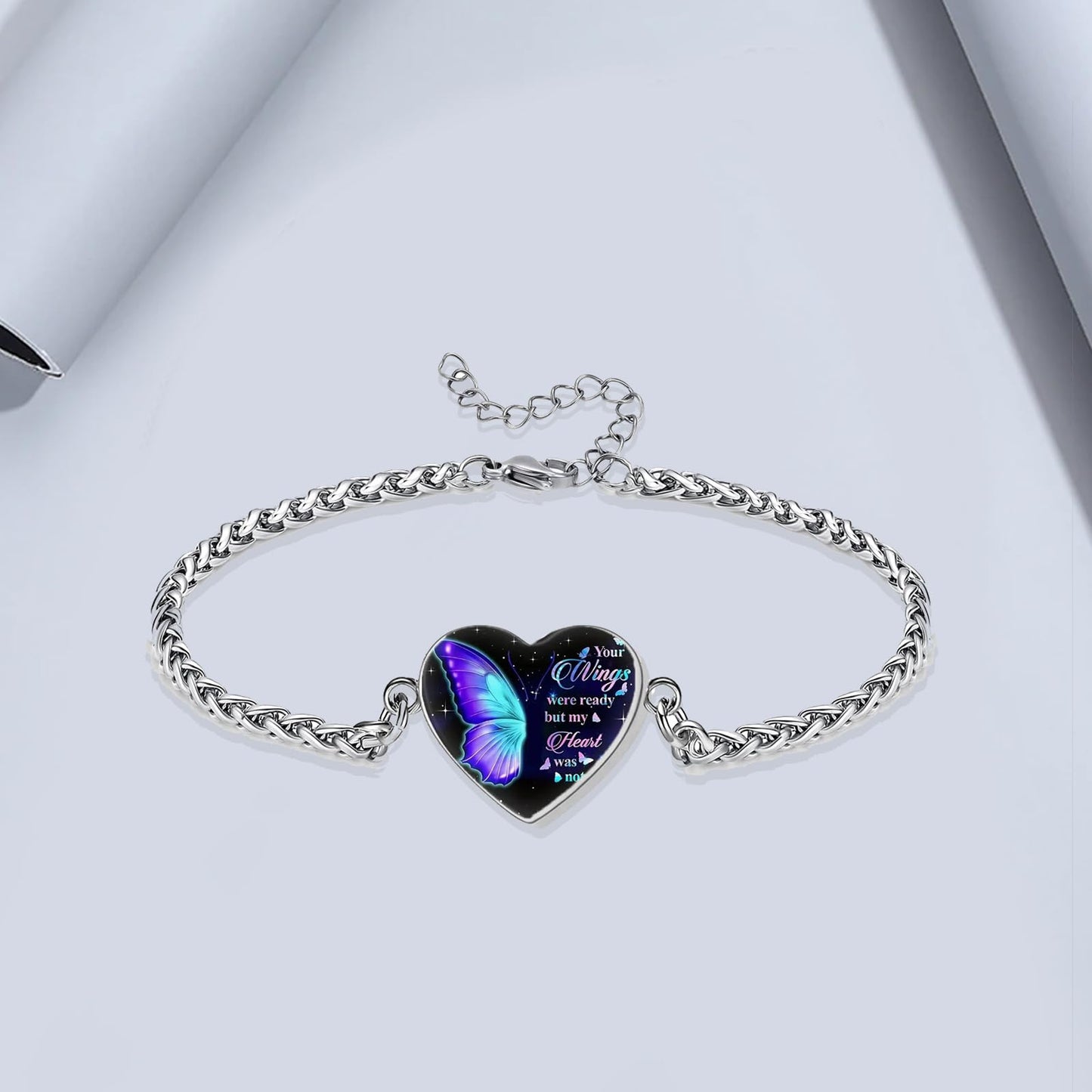Cremation Jewelry Heart Urn Bracelet for Ashes for Women Memorial Pendant Human Ashes Keepsake Link Bracelet