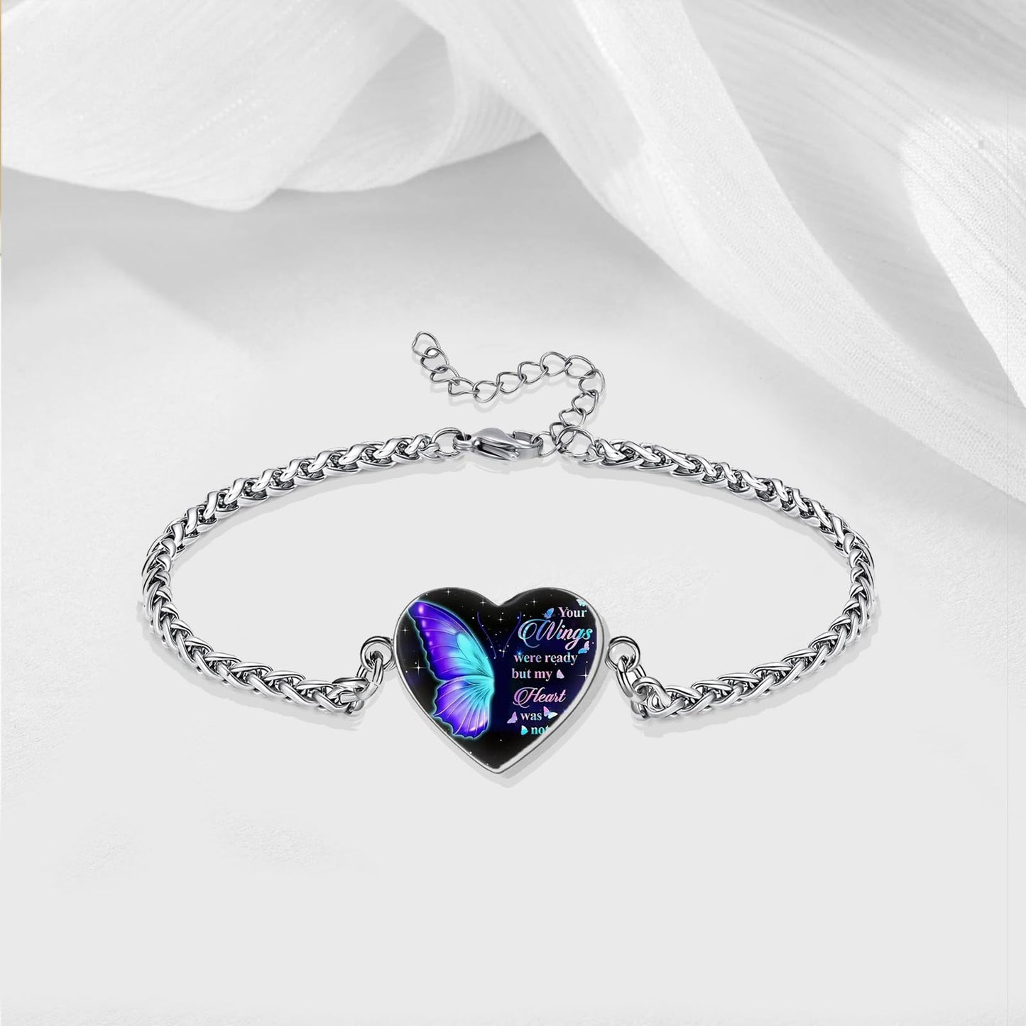 Cremation Jewelry Heart Urn Bracelet for Ashes for Women Memorial Pendant Human Ashes Keepsake Link Bracelet