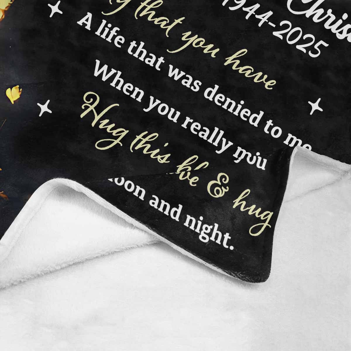 Custom Memorial Blanket with Photos for Loss of Loved One, Loving Memory Personalized Sympathy Blanket for Loss of Dad Mom Husband Wife Friend in Memory of Loved One Gifts, Made in USA