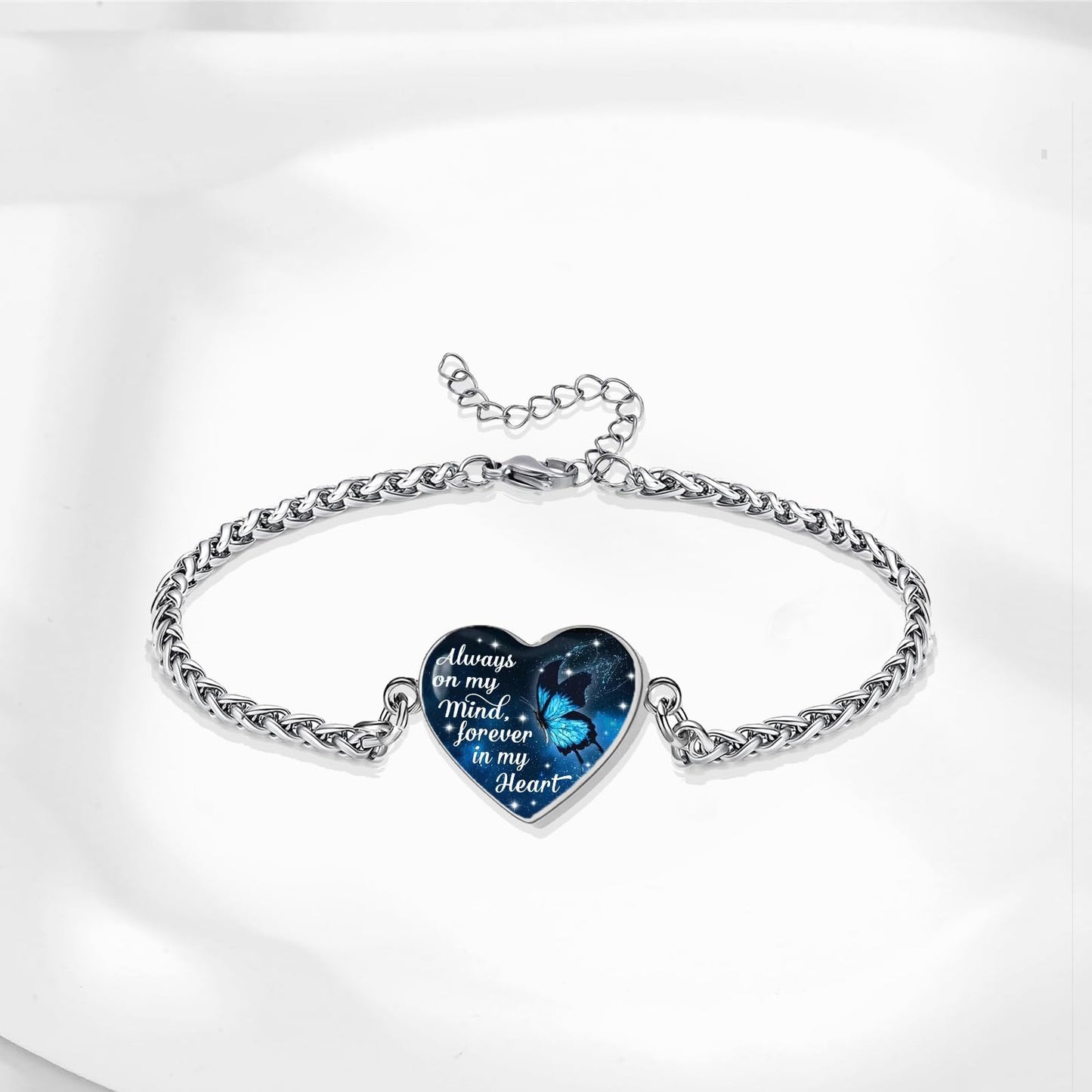 Cremation Jewelry Heart Urn Bracelet for Ashes for Women Memorial Pendant Human Ashes Keepsake Link Bracelet