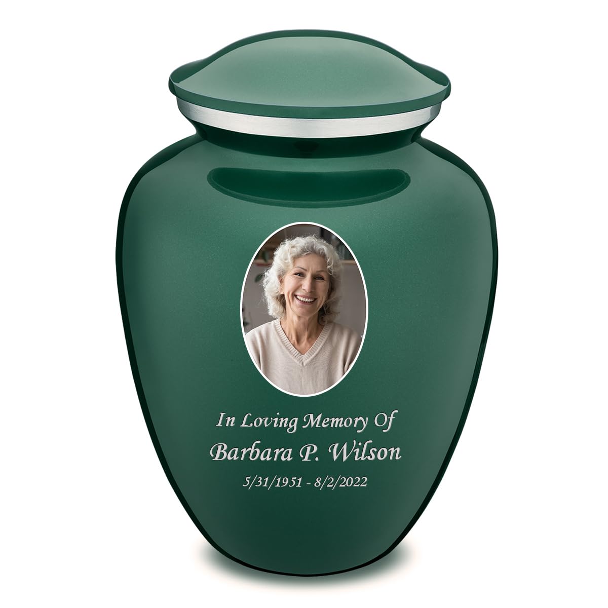 Geturns Embrace Adult Personalized Picture Cremation Urns for Human Ashes I Large Photo Black Funeral Urn for Men and Women I 200 lbs